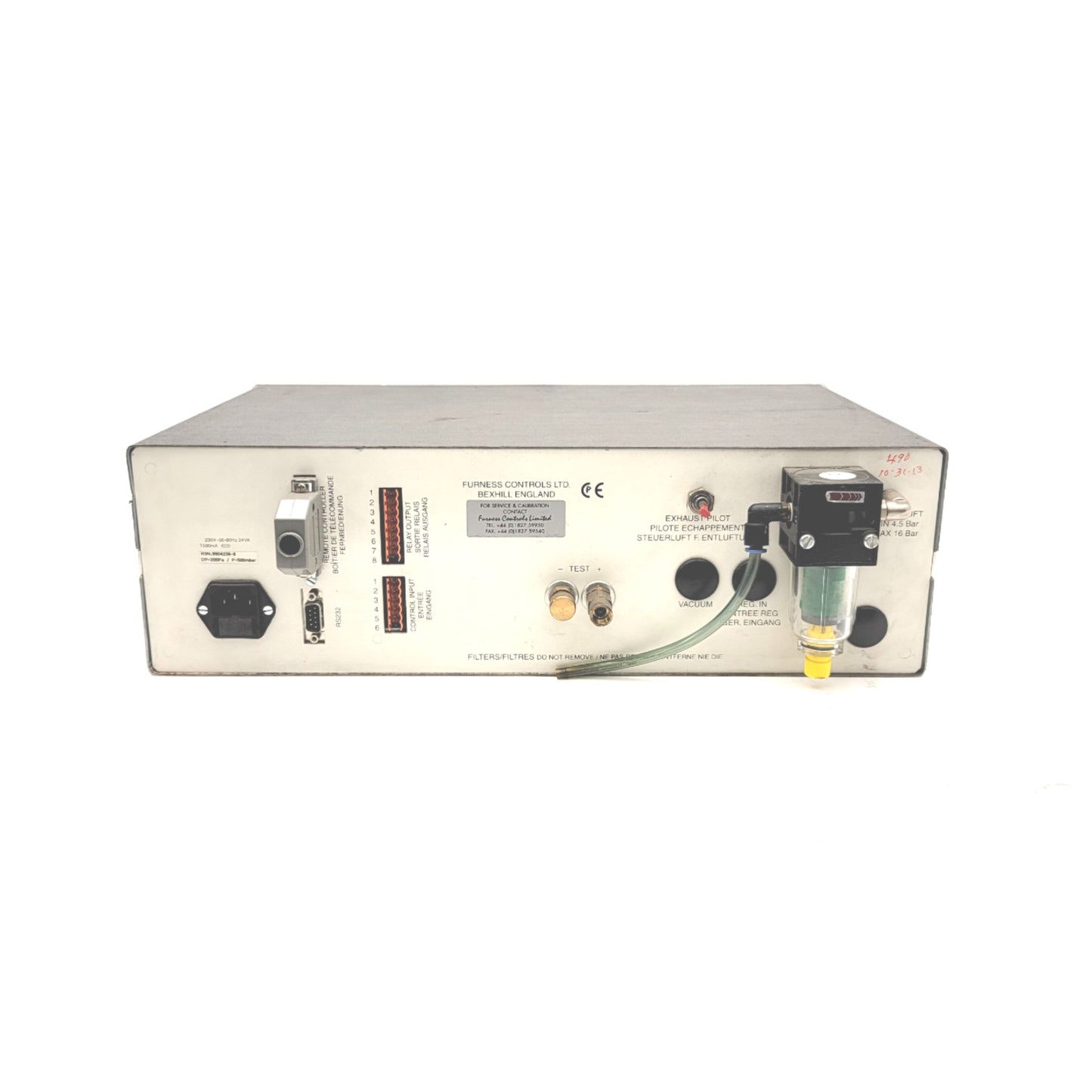 Used Furness Controls FCO283 Pressure Decay Leak Detector -14.5 To 145psi, 230VAC