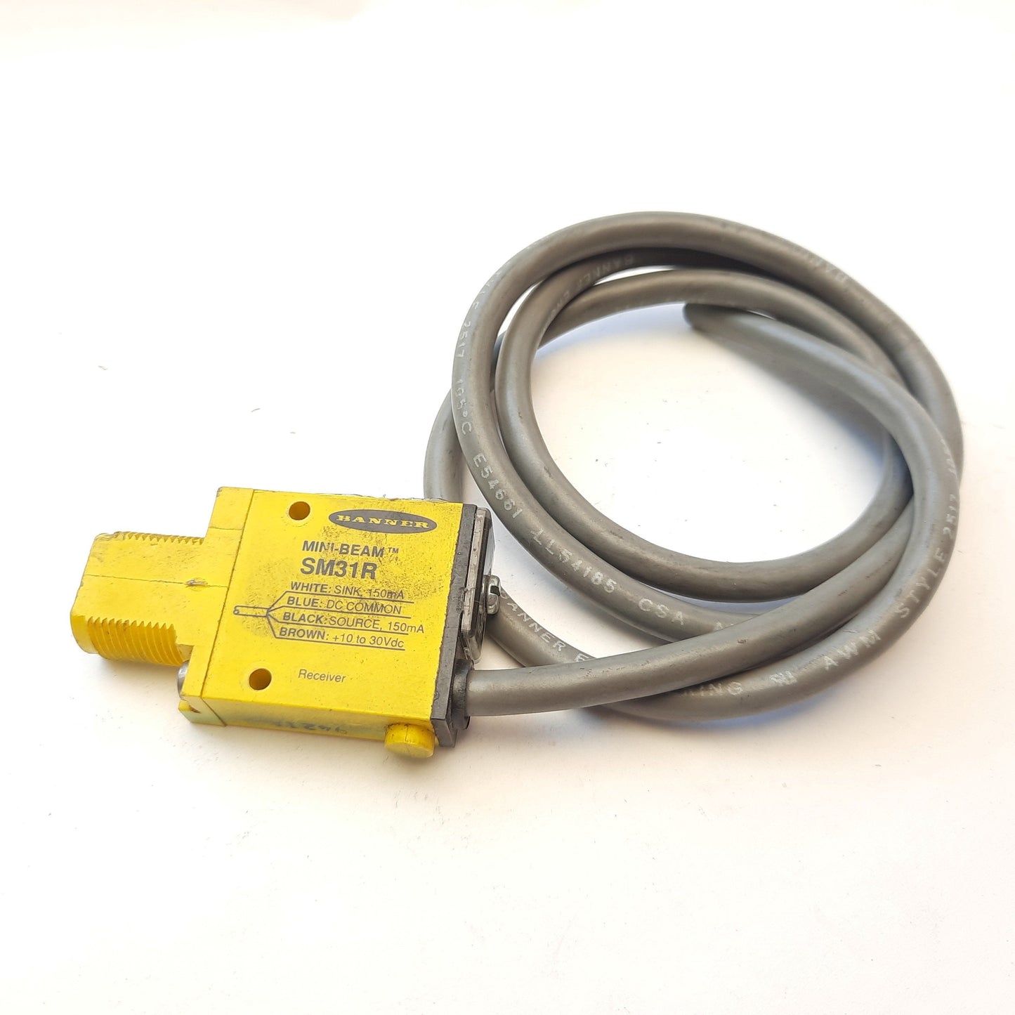 Used Banner SM31R Mini-Beam LED Photoelectric Receiver, Voltage: 10-30VDC, Range: 3 m