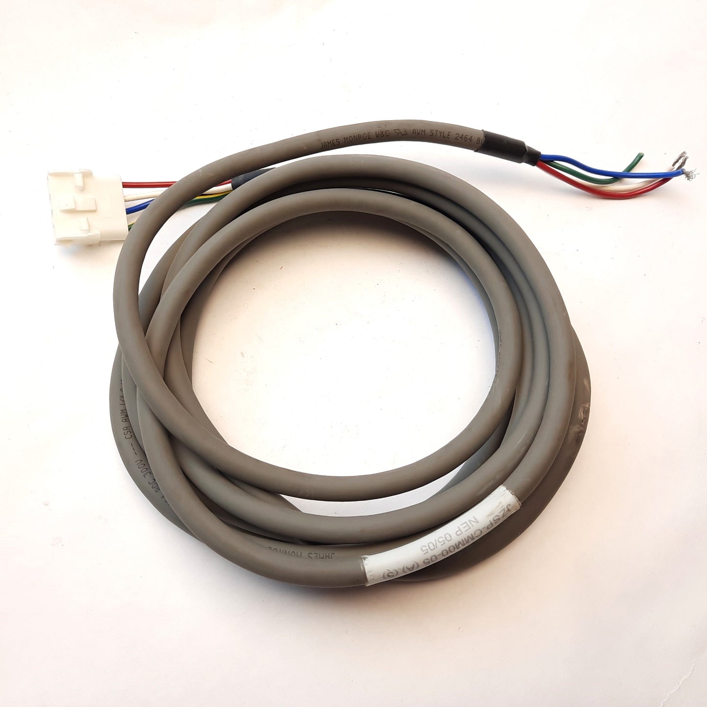 Used Yaskawa JZSP-CMM00-05 (A) (5) Servomotor Cable, 11', 4-Pole Plug to Flying Leads