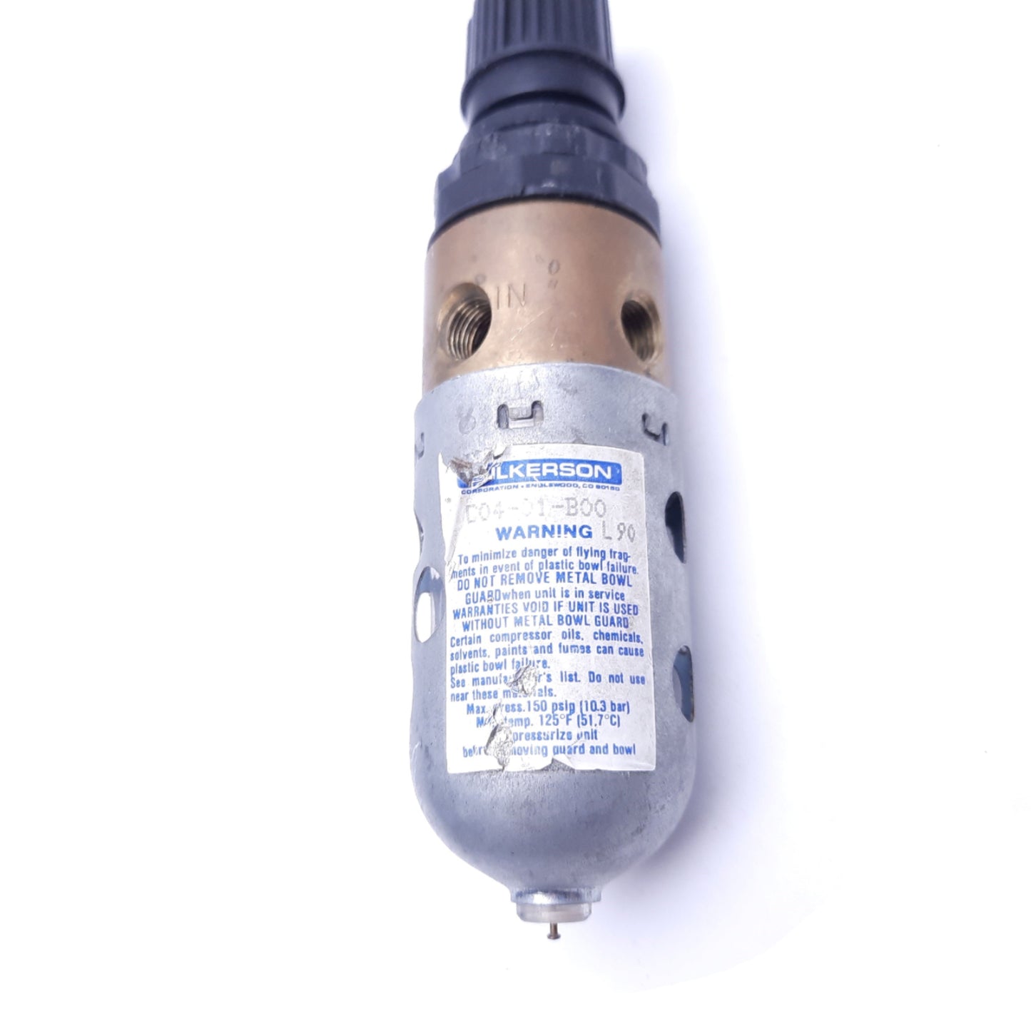Used Wilkerson C04-01-B00 Pneumatic Filter/Regulator, 150 PSIG, 125°F Max, 1/8" NPT