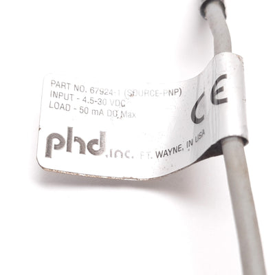 Used Phd 67924-1 Solid State Reed Switch Position Sensor, PNP 4.5-30VDC 3-Pin M8