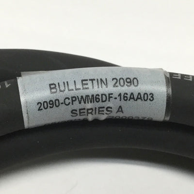 Used Allen Bradley 2090-CPWM6DF-16AA03 Kinetix Motor Power Cable *Cut to 1m*