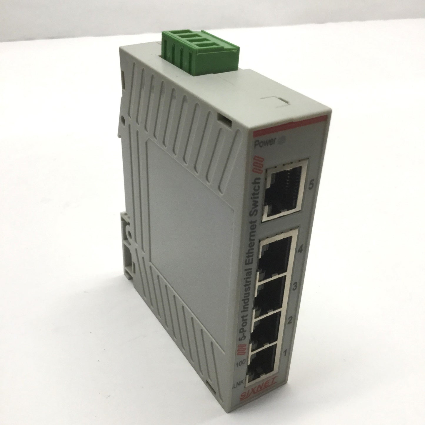 Used Sixnet SL-5ES-1 Slim Line Industrial Unmanaged Ethernet Switch, 5-Port, 10-30VDC