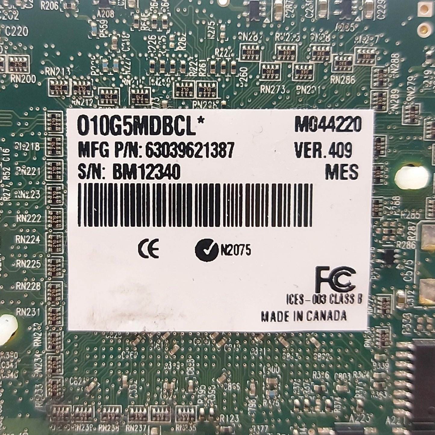 Used Matrox O10G5MDBCL* Odyssey XCL Ver 409 Frame Grabber Card PCI-X, 1GHz, 2x Camera