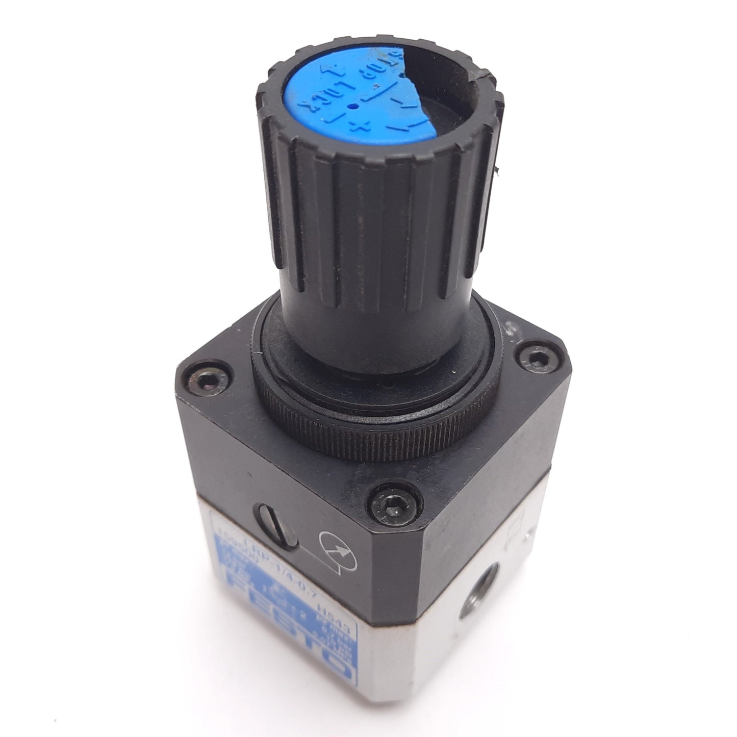 Used Festo LRP-1/4-0.7 Pressure Regulator, Inlet: 12bar, Outlet: 0.7bar, Ports: G1/4