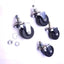 Used Lot of 4 Wagner Stem Caster Swivel Wheels 2" Diameter, 13/16" Width, 360° Swivel