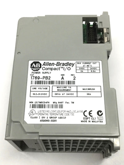 Used Allen Bradley 1769-PB2 Compact I/O Power Supply 24VDC Input, 5/24VDC Output