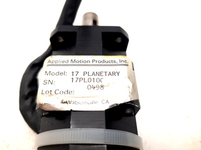Used Applied Motion 17PL0100 Planetary Gearhead HT17-155 Motor 10:1 NEMA17 Shaft 1/2"