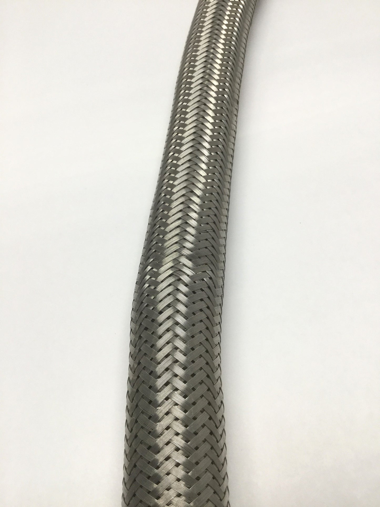 Used Stainless Steel Braided Corrugated Hose NW-25 Vacuum Flange Fittings, 18" Long