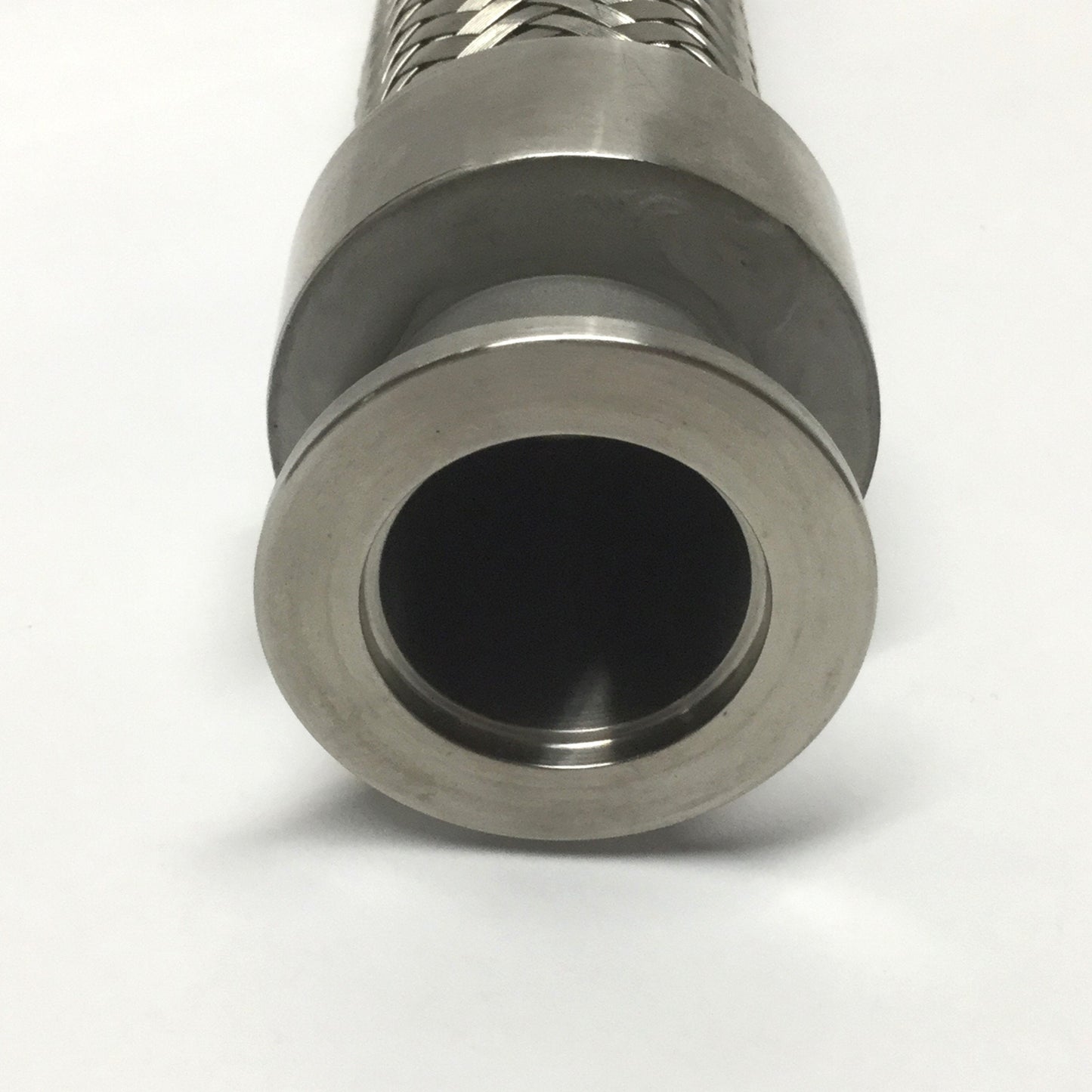 Used Stainless Steel Braided Corrugated Hose NW-25 Vacuum Flange Fittings, 18" Long