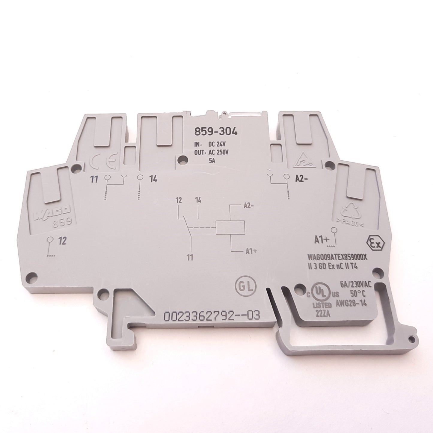 Used Lot of 3 Wago 859-304 Relay Modules Input: 24VDC Output: 250VAC 5A LED Indicator