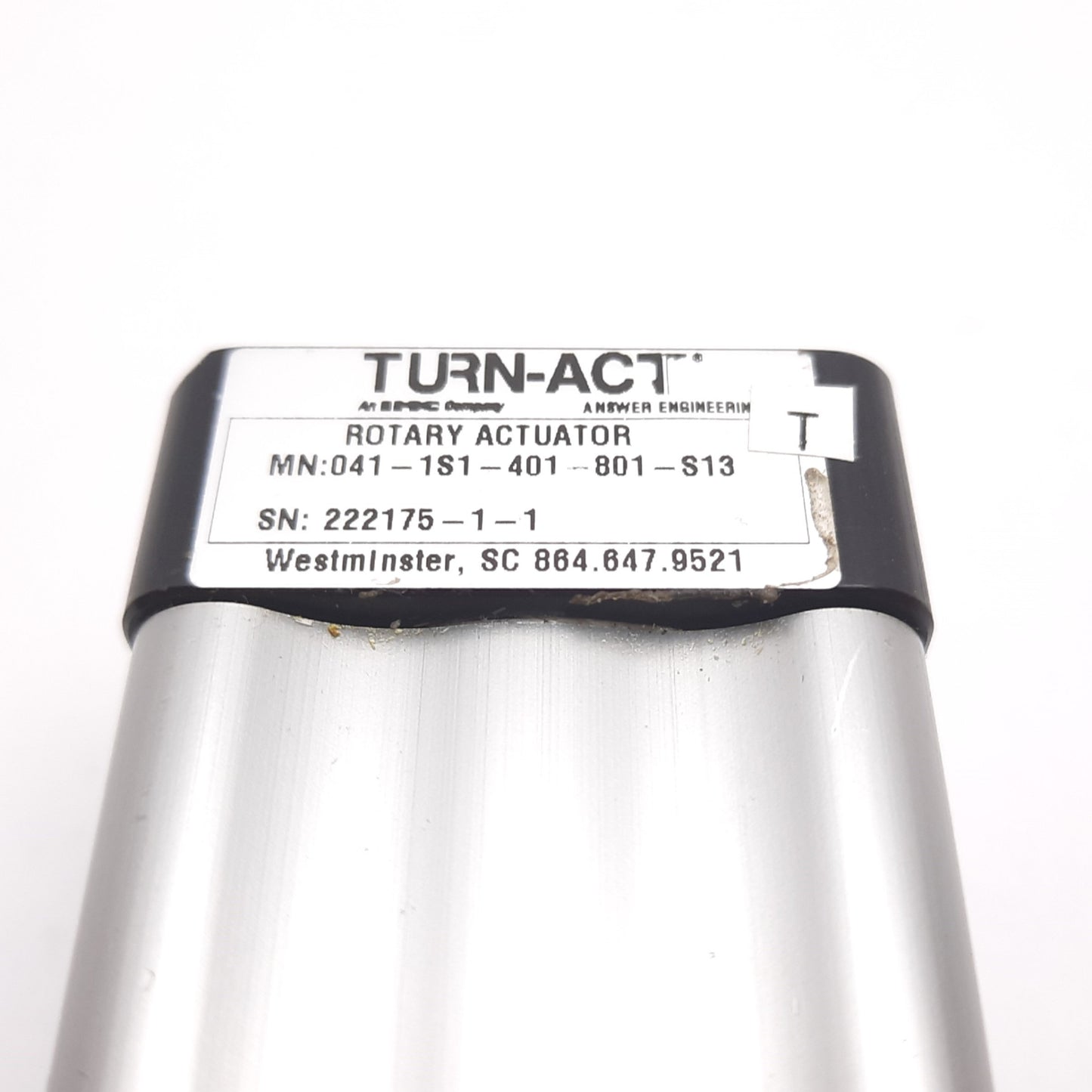 Used Turn-Act 041-1S1-401-801-S13 Rotary Actuator, 270° Rotation, Bore: 1.25", 10-32