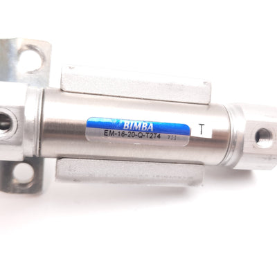 Used Bimba EM-16-20-Q-T2T4 Pneumatic Cylinder, Bore: 16mm, Stroke: 20mm, M5x0.8