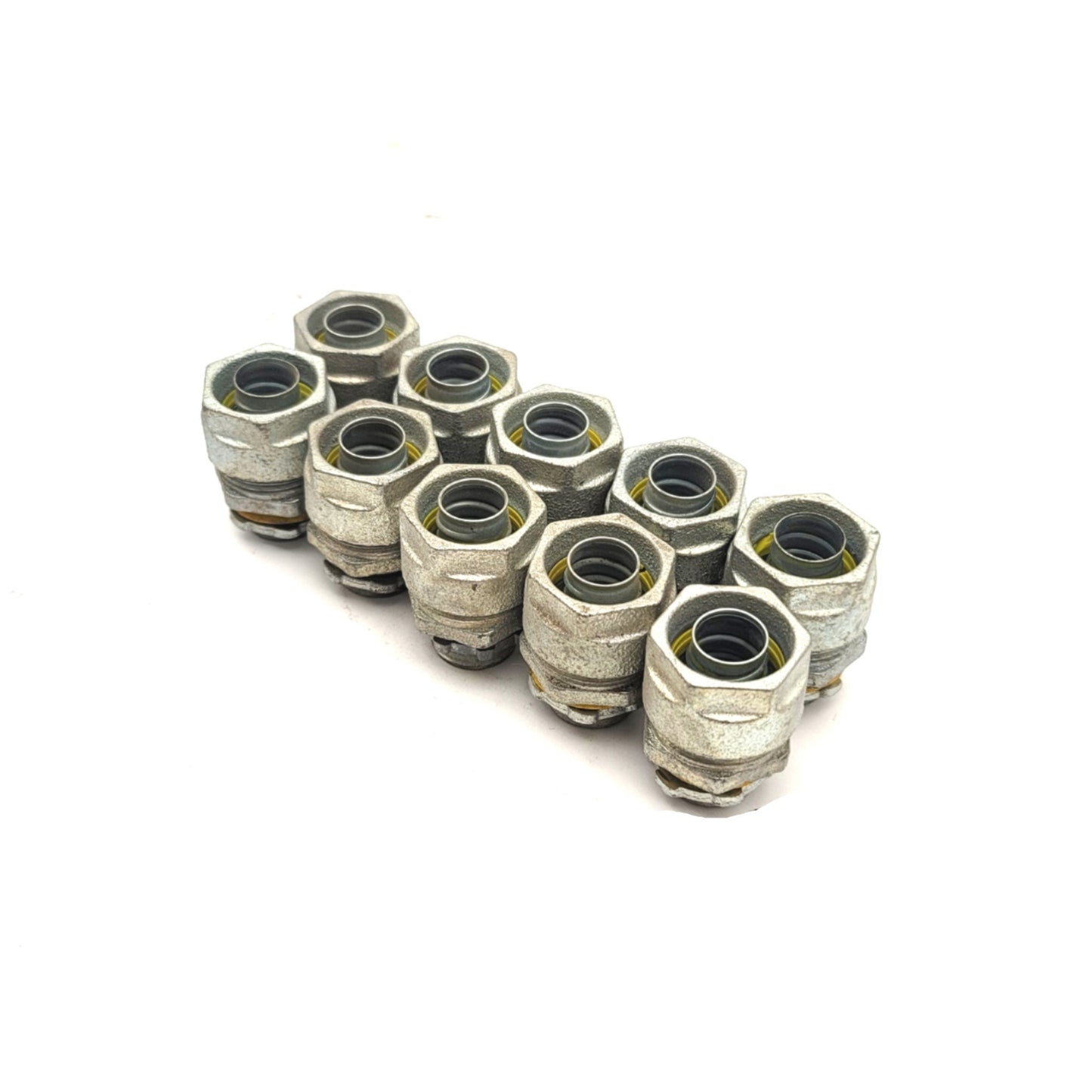 Used Lot Of 10 1/2" Liquid Tight Fittings For Flexible Conduit 1/2"NPT Thread