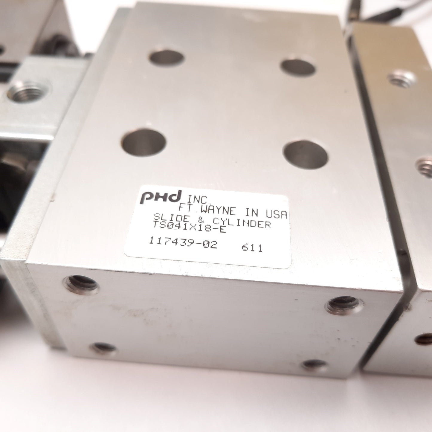 Used Phd TS041X18-E Pneumatic Slide, Bore: 1-1/8", Stroke: 18", Ports: 1/8" NPT