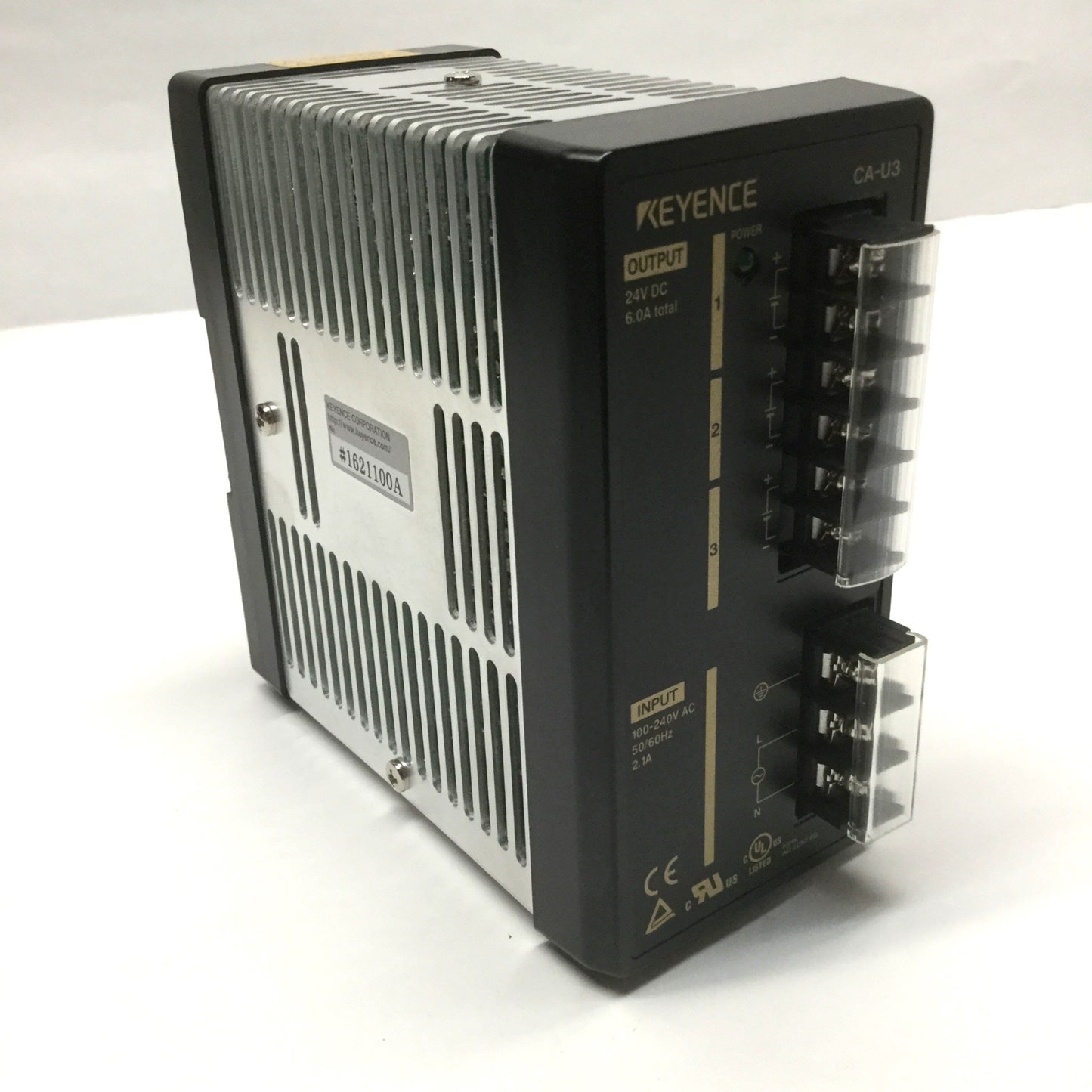 Used Keyence CA-U3 Vision System Power Supply Unit 100-240VAC In, 24VDC 6A Out