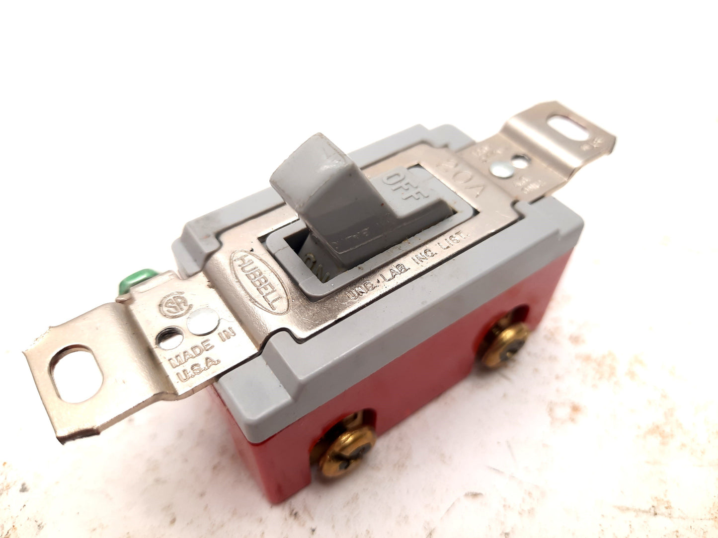 Used Lot of 5 Hubbell HBL1221GY Single Pole Toggle Switches 20A 120-277VAC