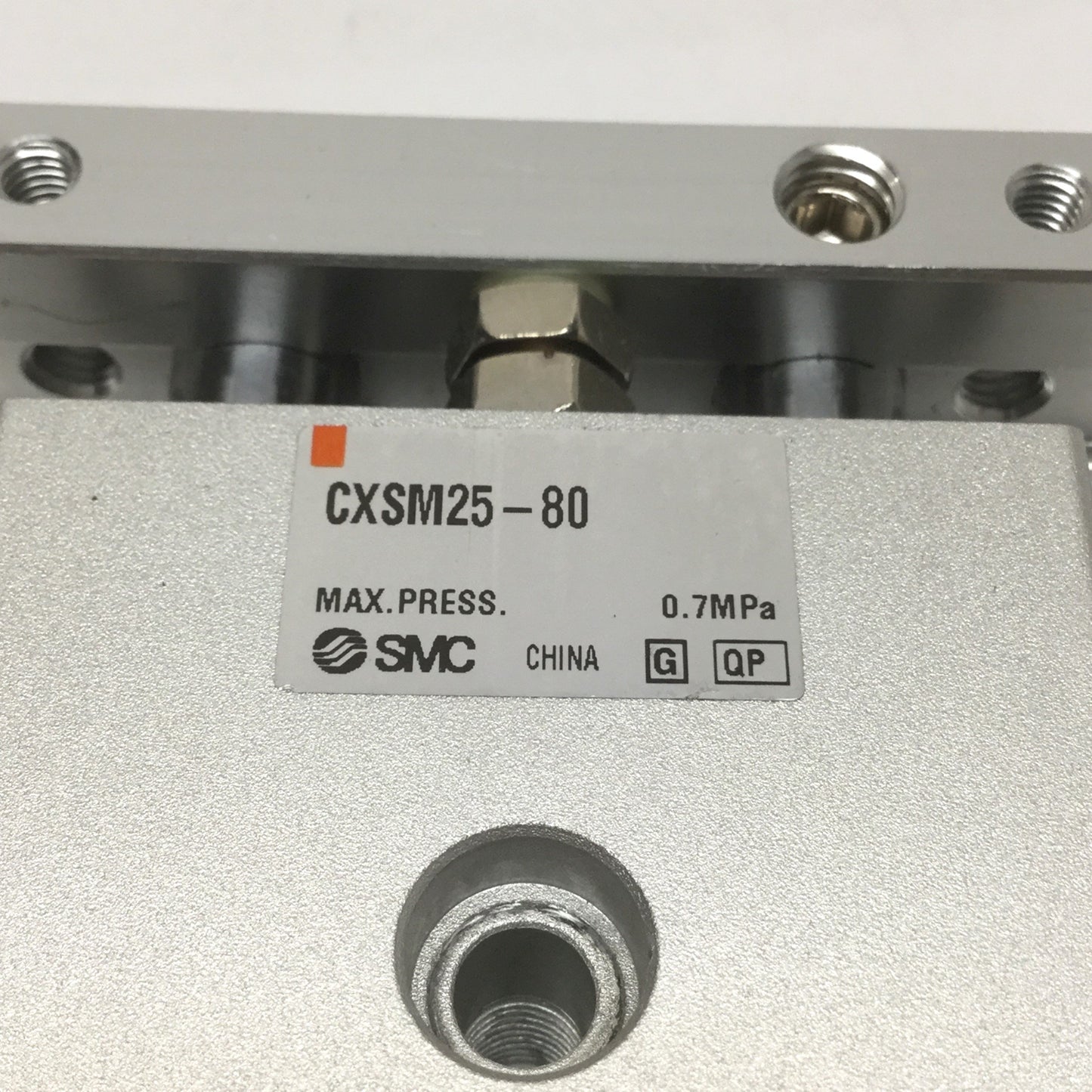 Used SMC CXSM25-80 Dual Rod Slide Bearing Cylinder, 25mm Bore, 80mm Stroke w/Switches