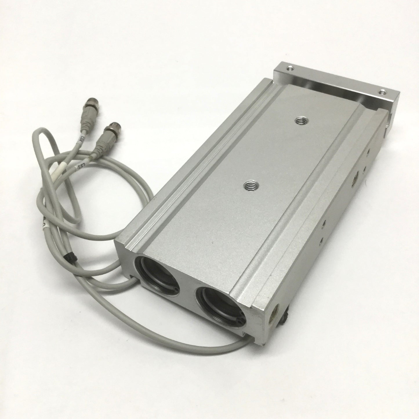 Used SMC CXSM25-80 Dual Rod Slide Bearing Cylinder, 25mm Bore, 80mm Stroke w/Switches