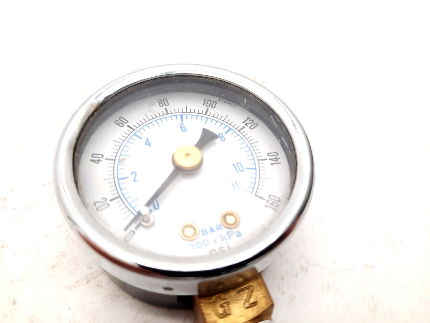 Used Lot of 2 Pressure Gauges 160 PSI 1/8" NPT Bottom Mount OD: 2"