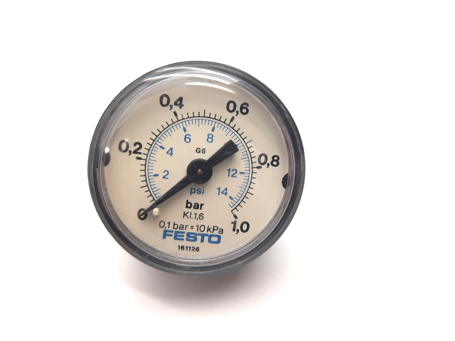 Used Festo MAP-40-1-1/8-EN Pressure Gauge 1 Bar R1/8 Rear Mount OD: 40mm