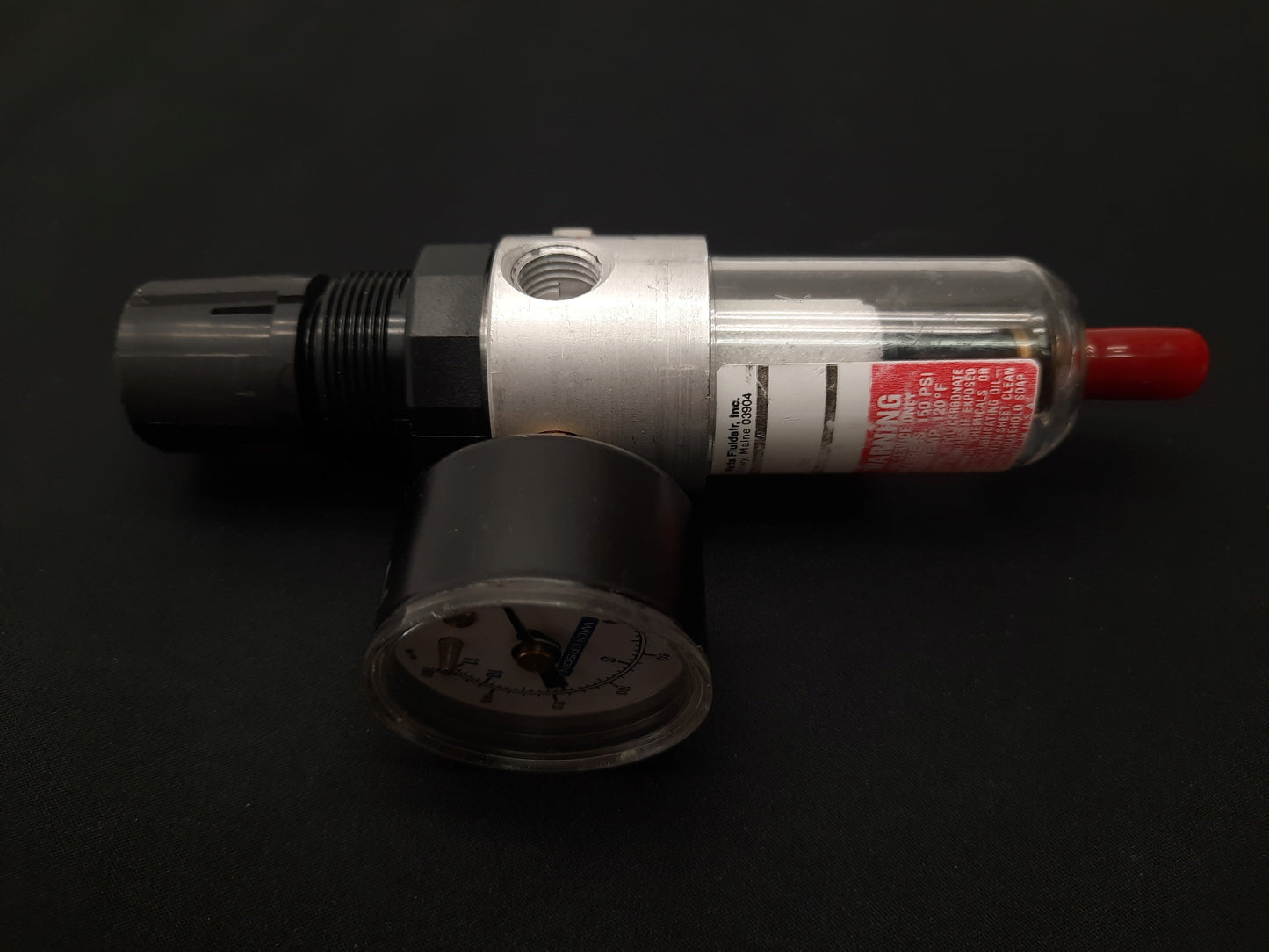Used Watts Filter / Regulator, 20 Micron, 150psi to 0-125psi, 1/8" NPT