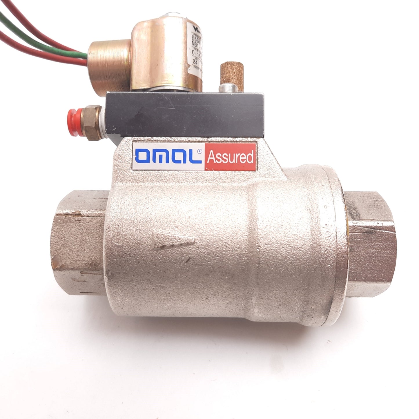 Used Omal VNC10006 Pneumatic NC Axial Flow Valve, 1" DN25, 8 bar Max, With Solenoid