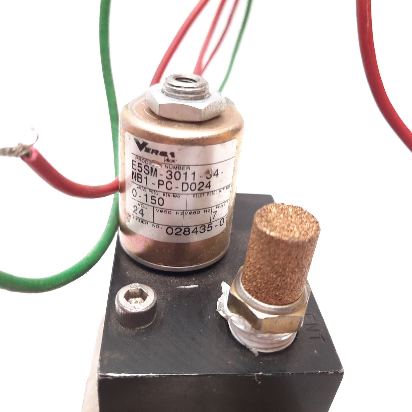 Used Omal VNC10006 Pneumatic NC Axial Flow Valve, 1" DN25, 8 bar Max, With Solenoid