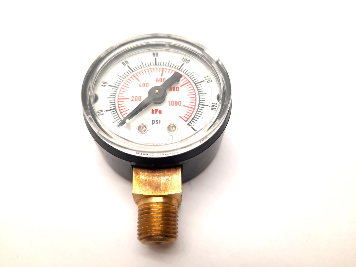 Used Noshok 15-100-160-PSI/kPa Pressure Gauge 160 PSI Bottom Mount 1/8 NPT OD: 1.5"