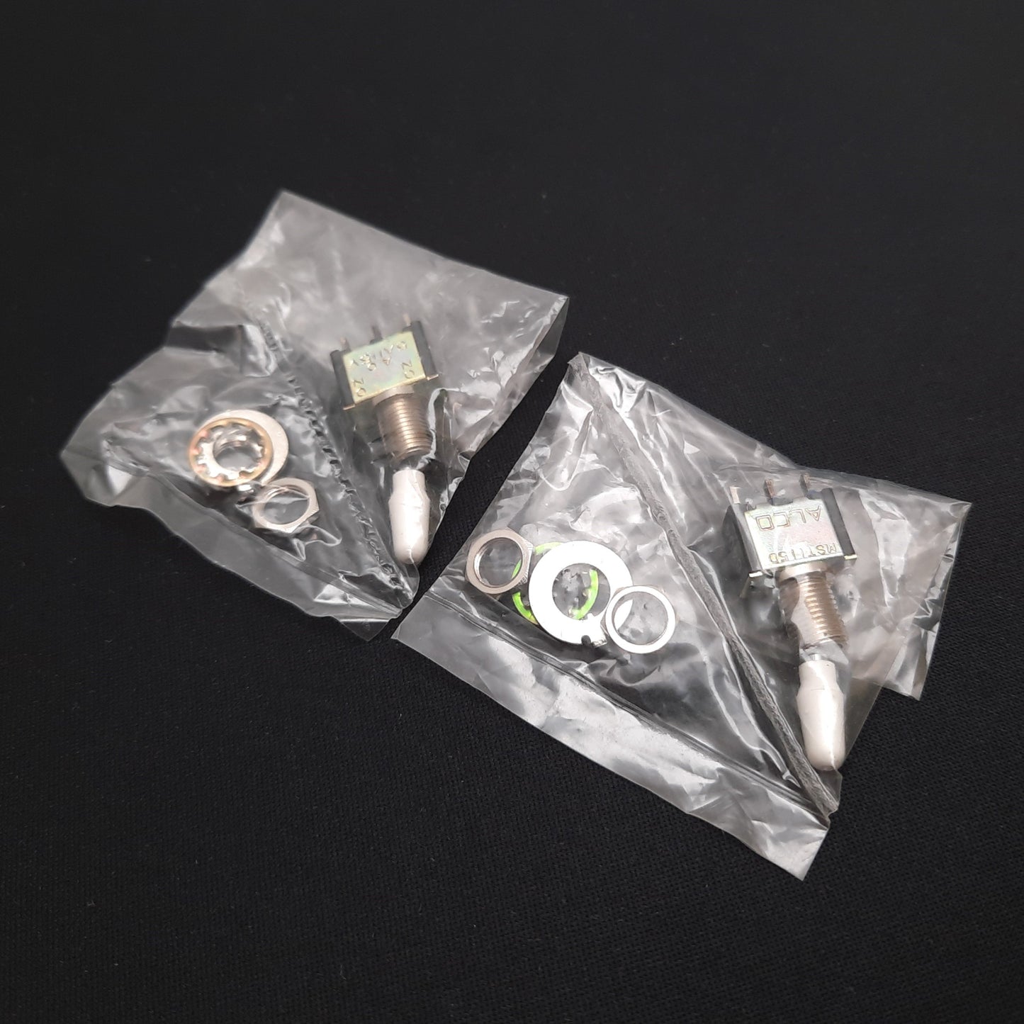 New Lot of 2 Alco MST115D Mini Toggle Switch, 2-Position Maintained, N/O, 5A 115VAC