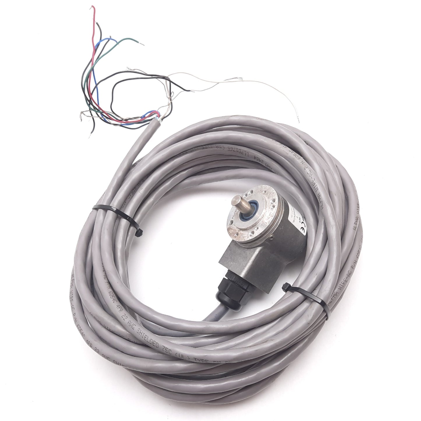 Used Allen Bradley 845T-HZ53PDN-9 Incremental Encoder, 2000PPR, 24VDC, 3/8" Dia, 9m