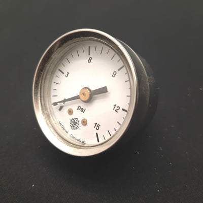 New – Open box McDaniel R7AL Pressure Gauges 15psi, 1/8" NPT, 1-1/2"