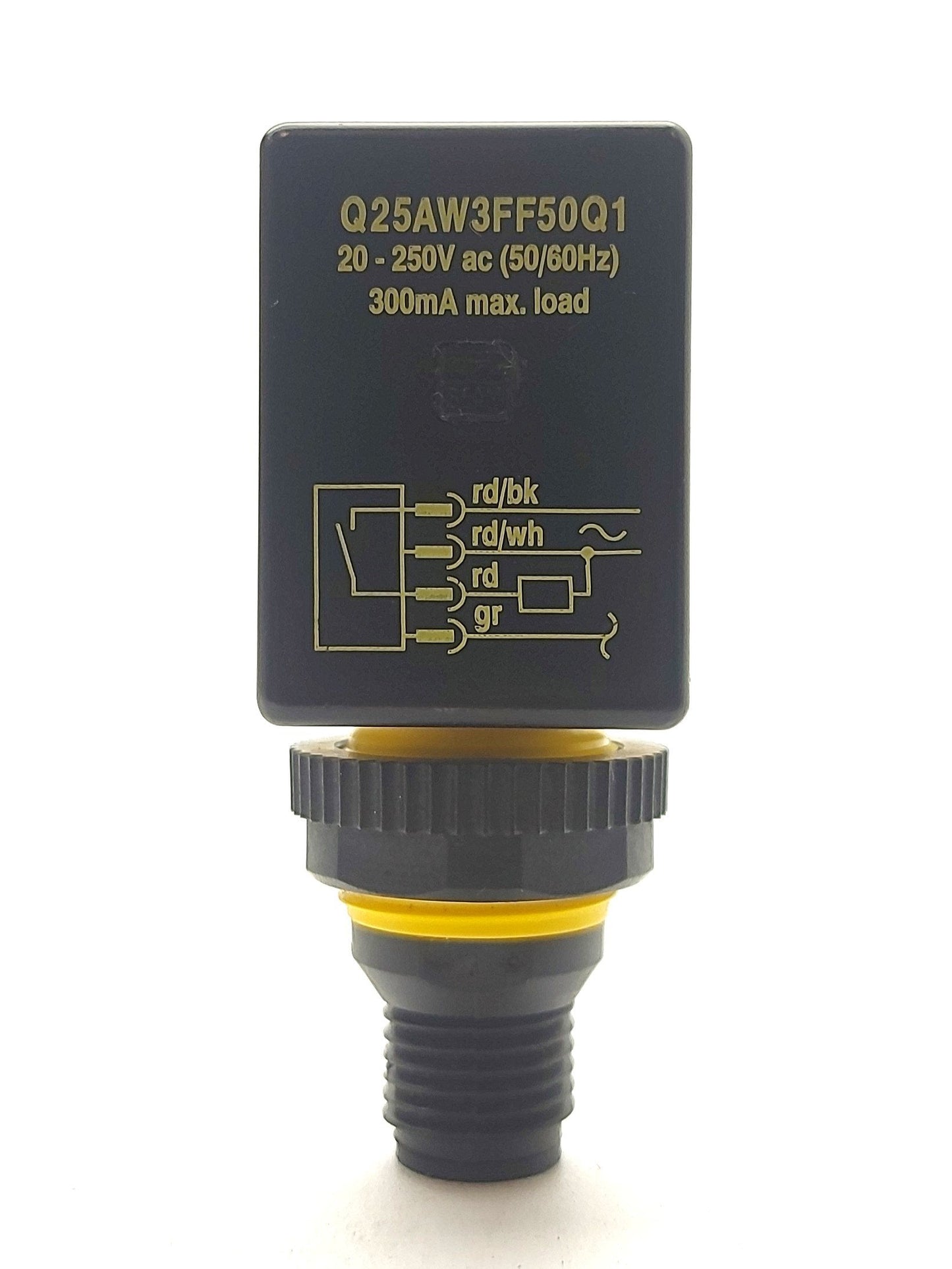 Used Banner Q25AW3FF50Q1 Photoelectric Sensor SPST 50mm Range 4-Pin QD 20-250VAC