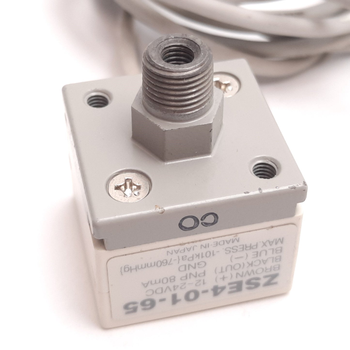 Used SMC ZSE4-01-65 Vacuum Pressure Switch, -101kPa (-760mmHg), Supply: 12-24VDC