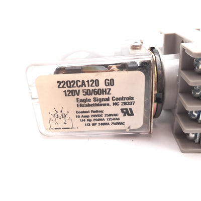 Used Eagle Signal Controls 22Q2CA120 Relay, DPDT, Coil: 120VAC, 10A 28VDC 250VAC