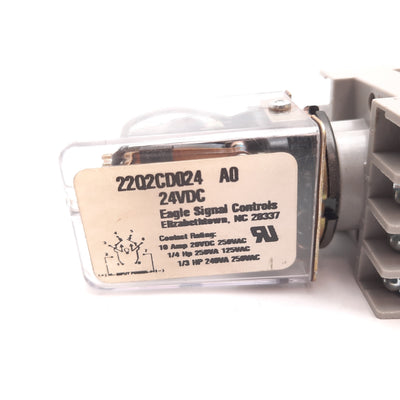 Used Eagle Signal Controls 22Q2CD024 Relay, DPDT, Coil: 24VDC, 10A 28VDC 250VAC