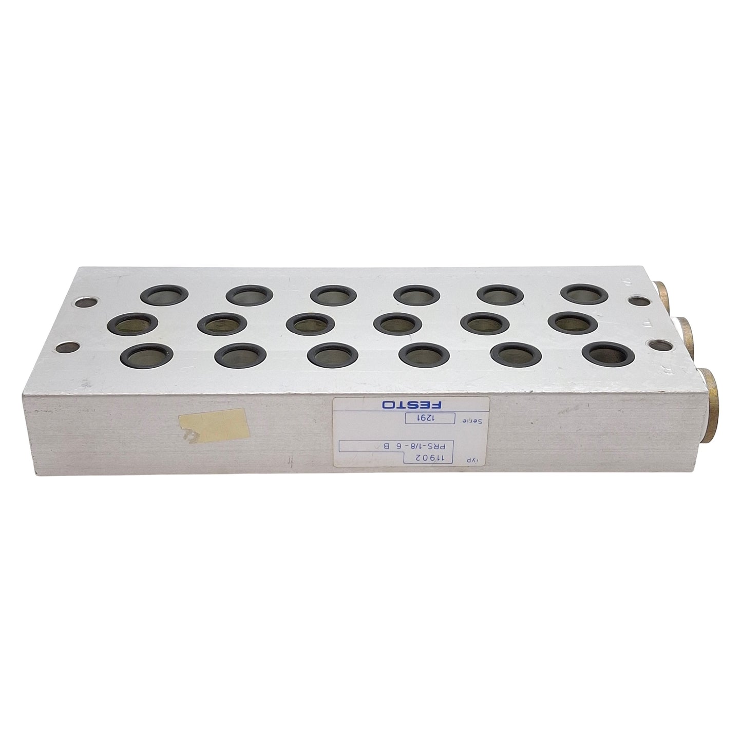 Used Festo PRS-1/8-6 B Valve Manifold Block, 6-Slots, Ports: G3/8, With O-Rings