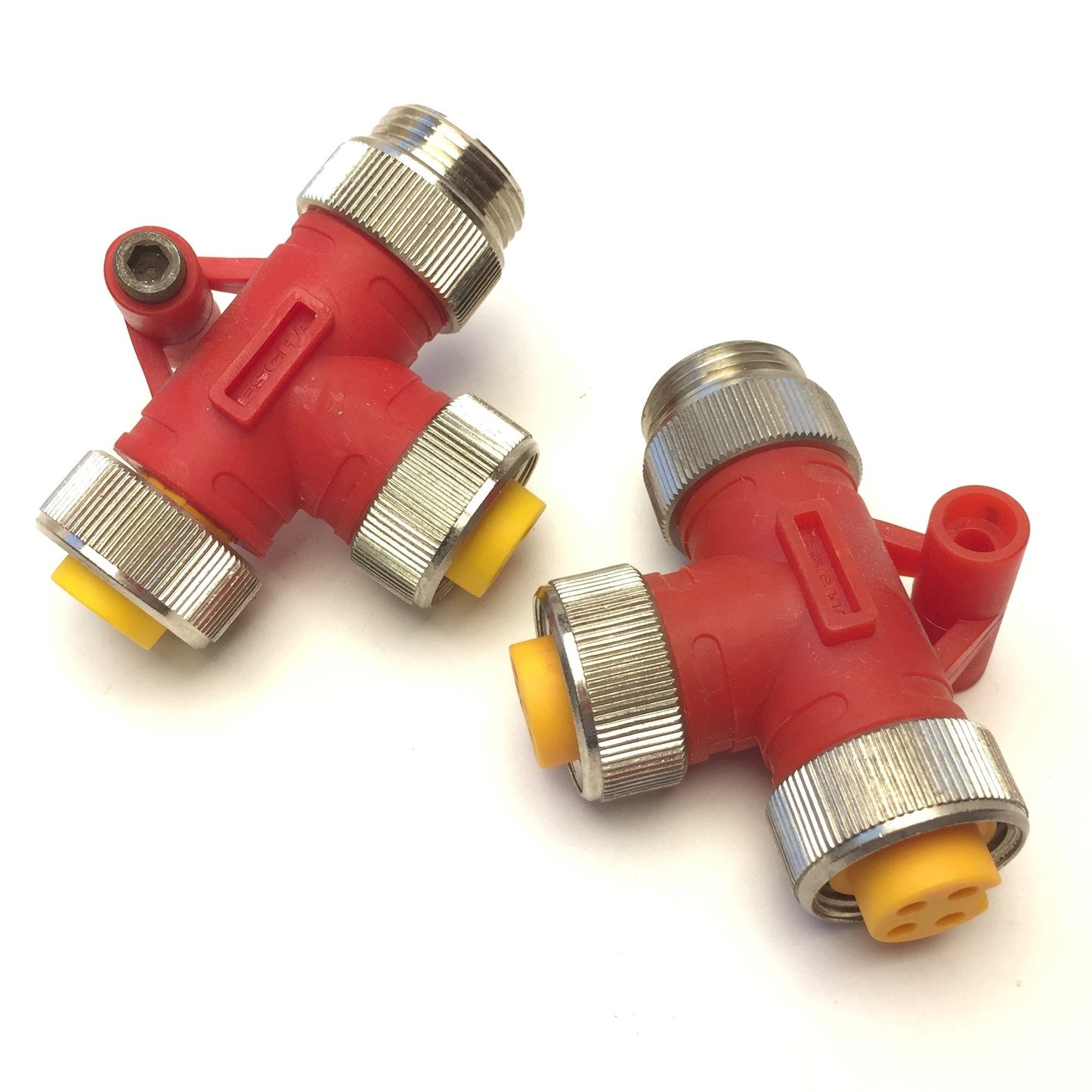 Used Lot of 2 Turck RSM RKM RKM 40ESD 7/8" Adapter Tee Splitter 4-Pin 1xMale 2xFemale