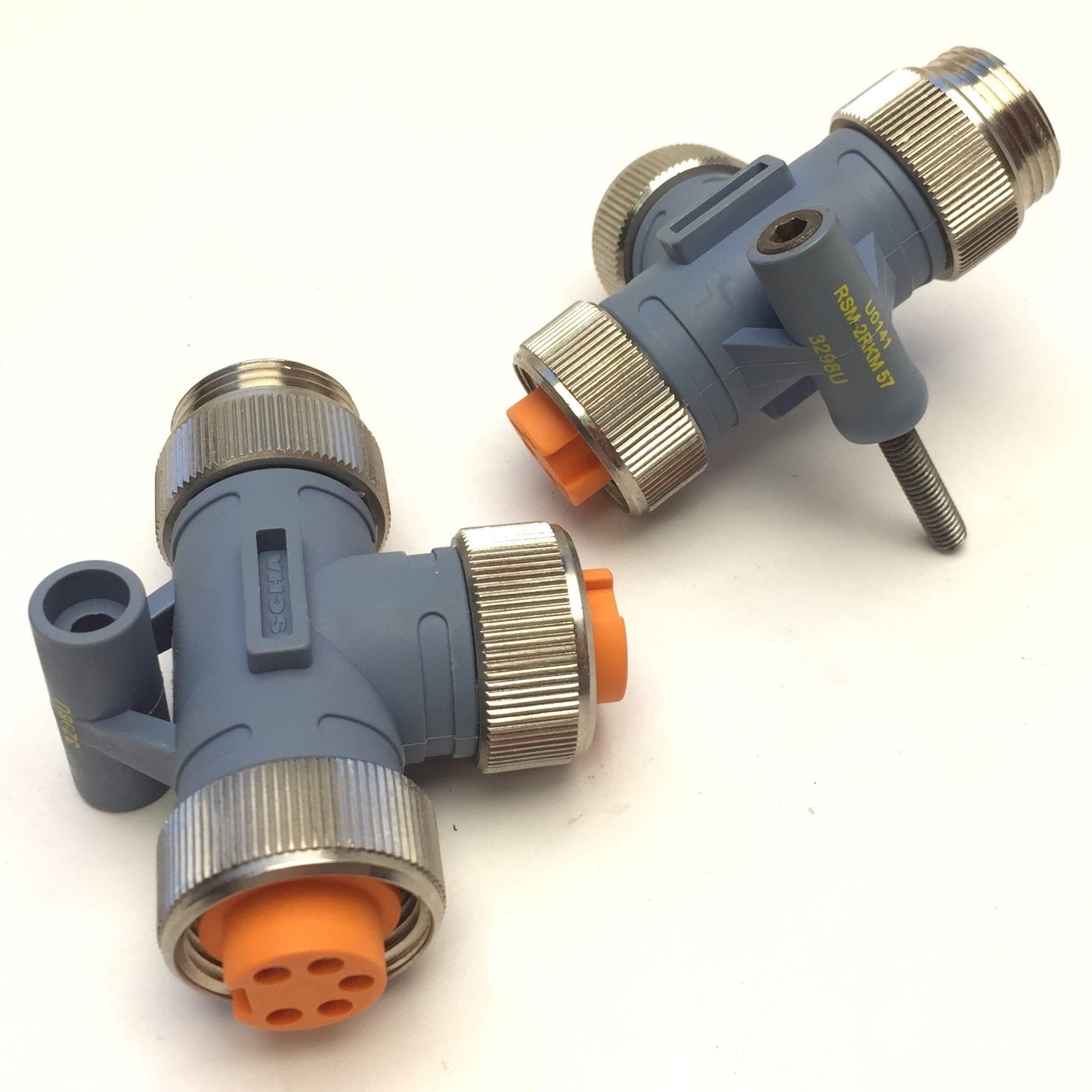 Used Lot of 2 Turck RSM-2RKM57 T-Splitter 7/8" 2-Port Junction 5-Pin 1xMale, 2xFemale