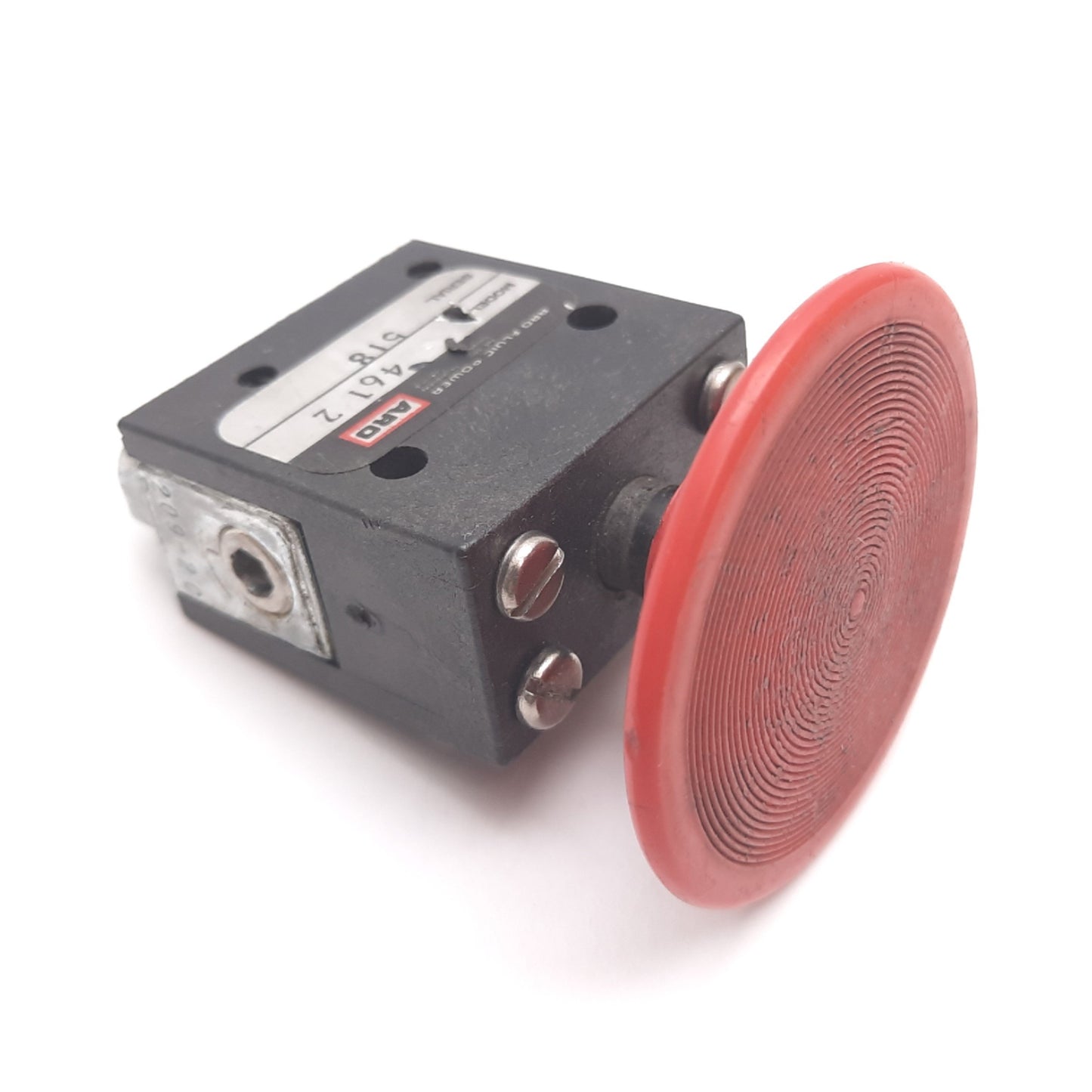 Used Ingersoll Rand ARO 461-2 Pneumatic Button Valve, 5/32" Tube, 30-150psi, Red