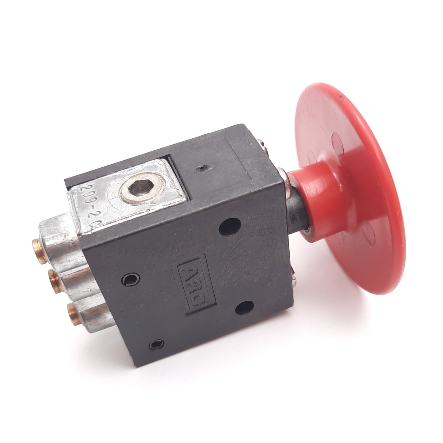 Used Ingersoll Rand ARO 461-2 Pneumatic Button Valve, 5/32" Tube, 30-150psi, Red
