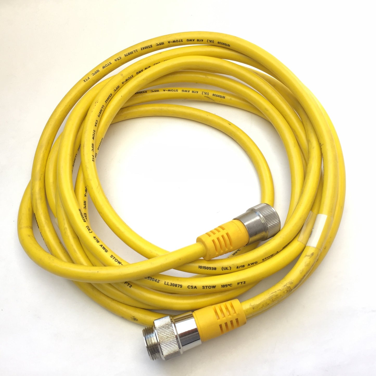 Used Turck RSM RKM 40-4.5M Double Ended Cordset Cable 7/8" 4Pin Male Female Straight
