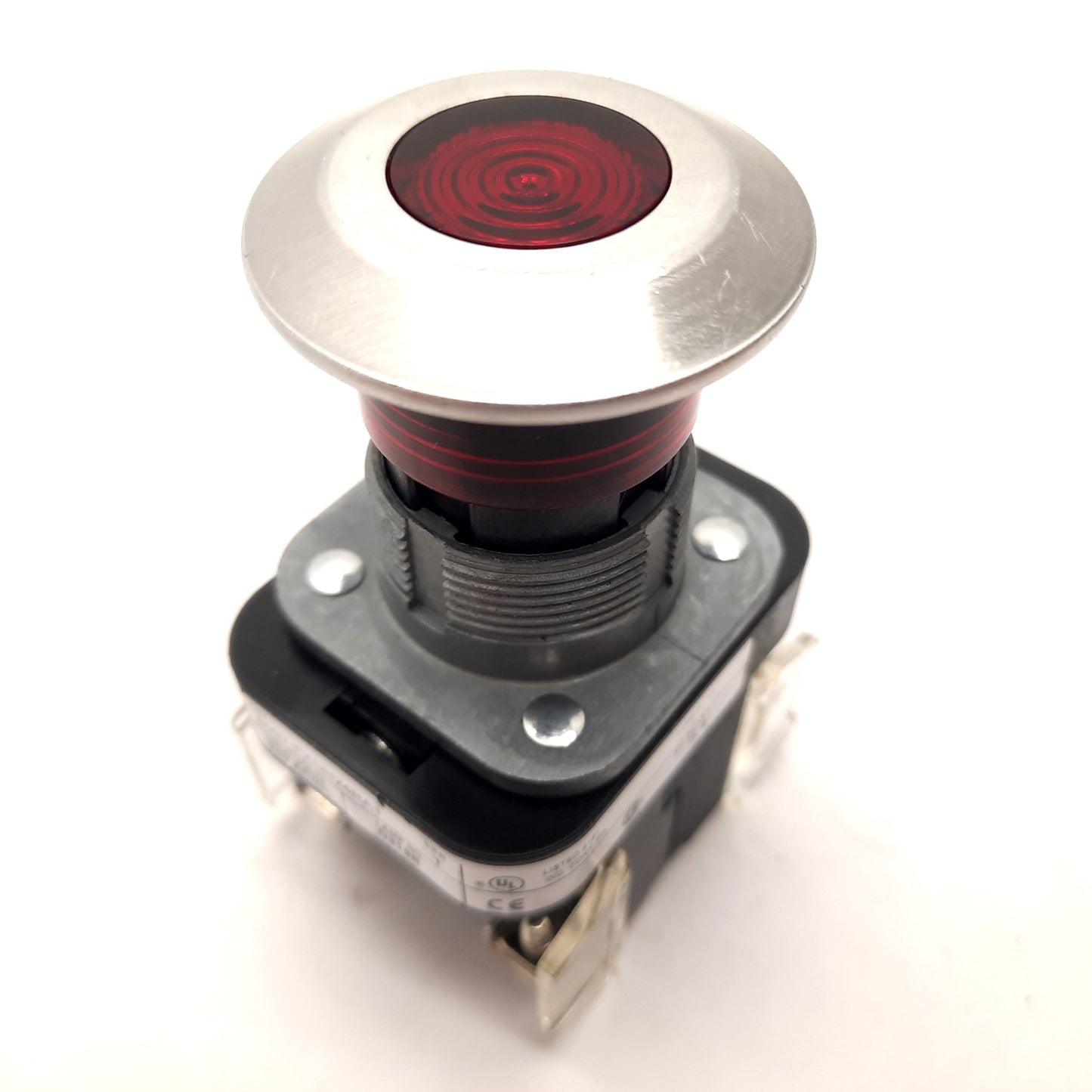 Used Allen-Bradley 800T-FXQH24RA1 LED Illuminated E-Stop 1 N.O. 1 N.C.L.B. 120V AC DC