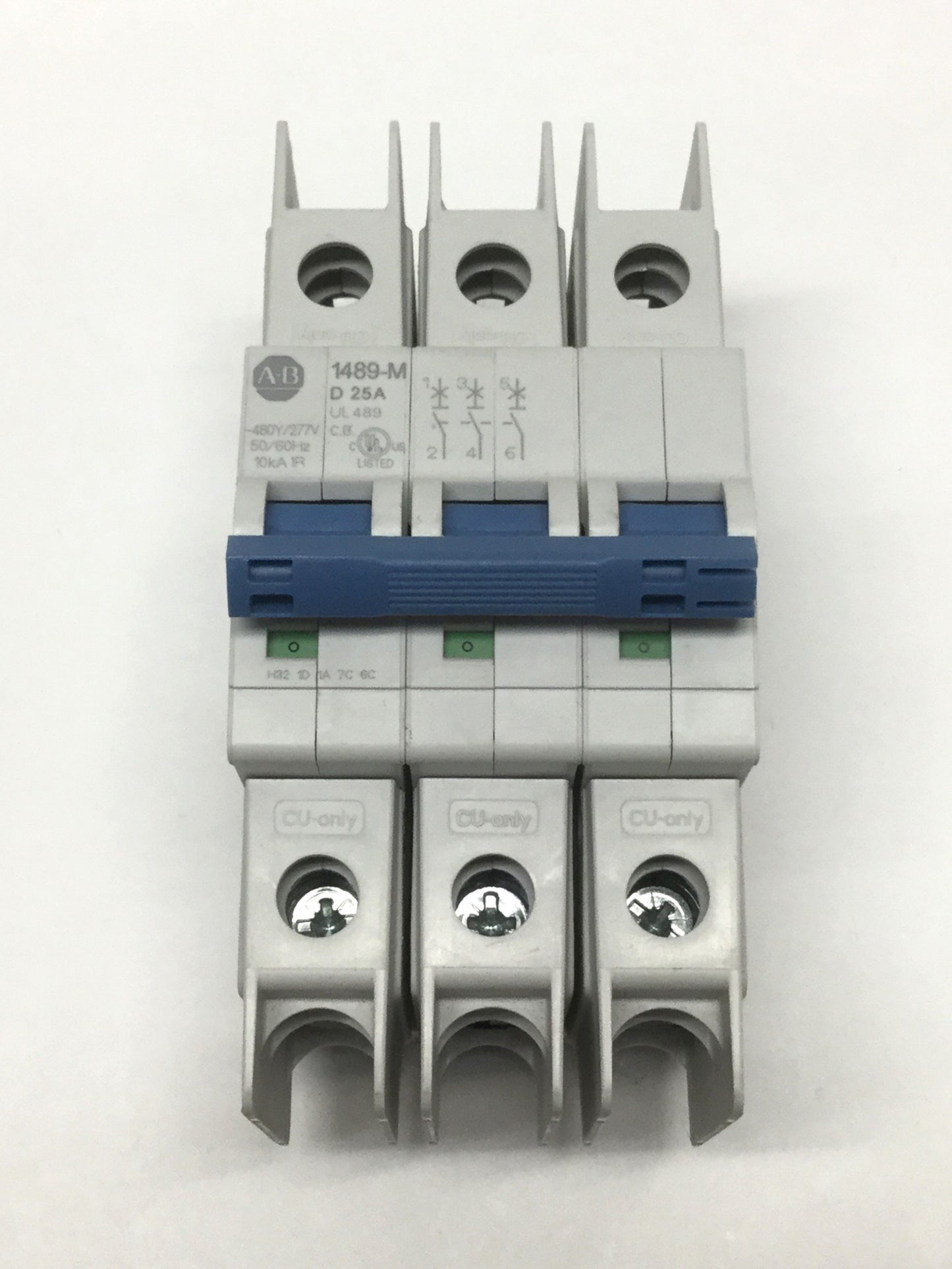 Used Allen Bradley 1489-M3D250 Circuit Breaker, 3-Pole, D-Curve, 25A 480Y/277VAC