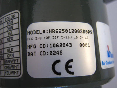 Used Dynapar HR625012003D0PS Encoder FLG 3/8 10P DIF 5-26V LC CN LE
