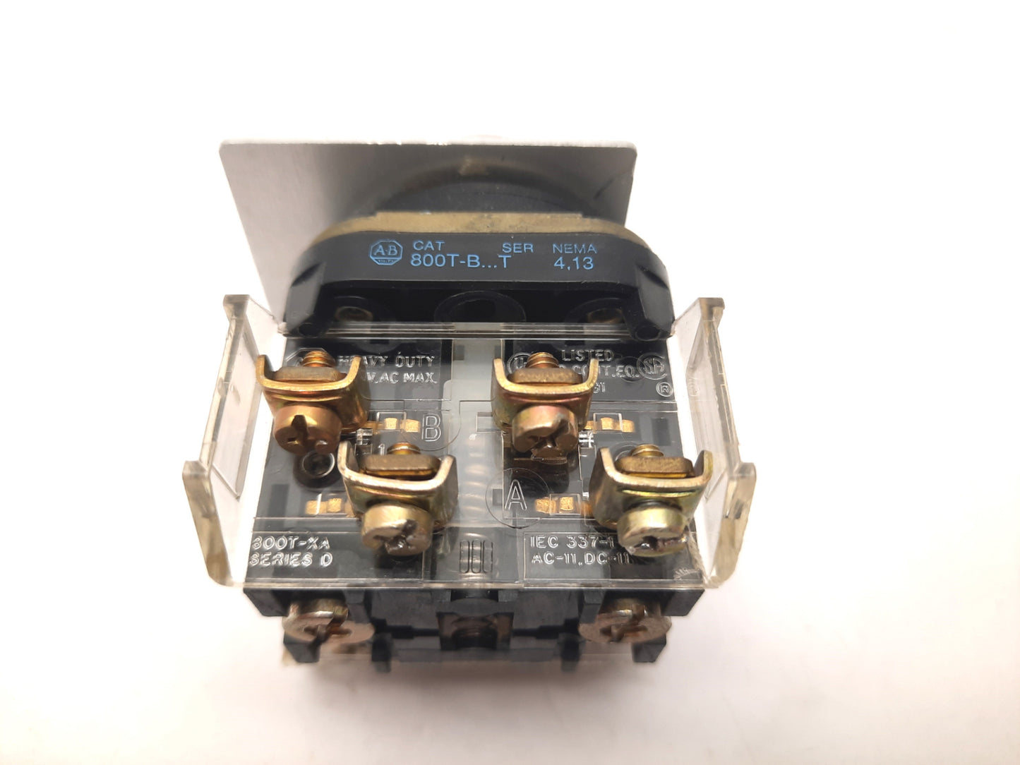 Used Allen Bradley 800T-B6B Push Button Red Contacts 2x N.C. - 2x N.O.