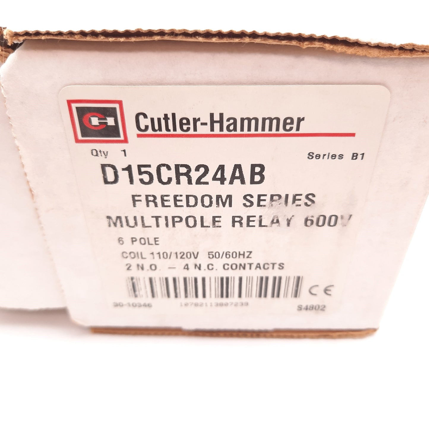 New – Open box Cutler Hammer D15CR24AB Relay Contactor, 4-Pole W/ 2x Aux 2x N/O 4x N/C 110/120V