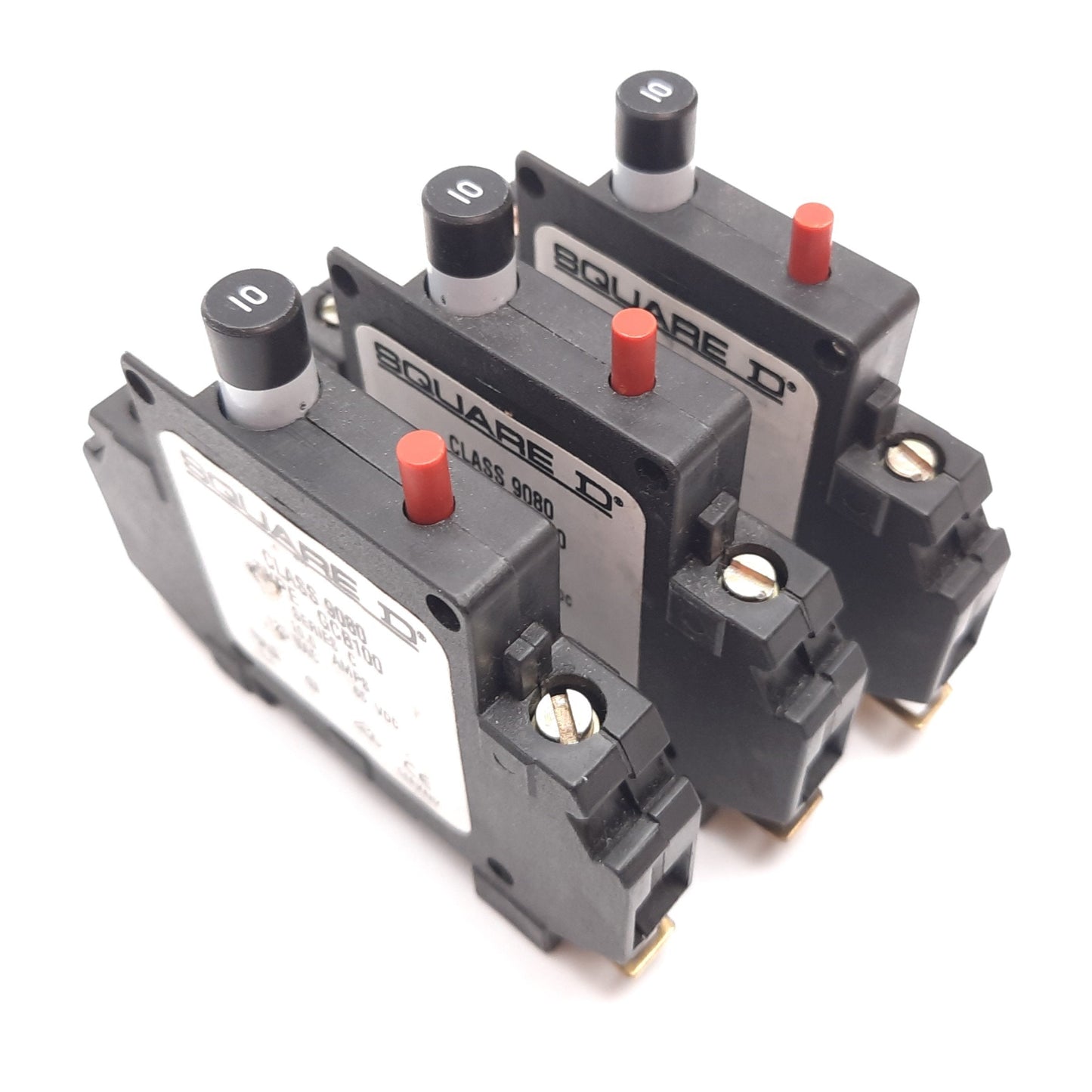Used Lot of 3 Square D GCB100 Circuit Breaker, Series C, Rating: 10A 125VAC 65VDC
