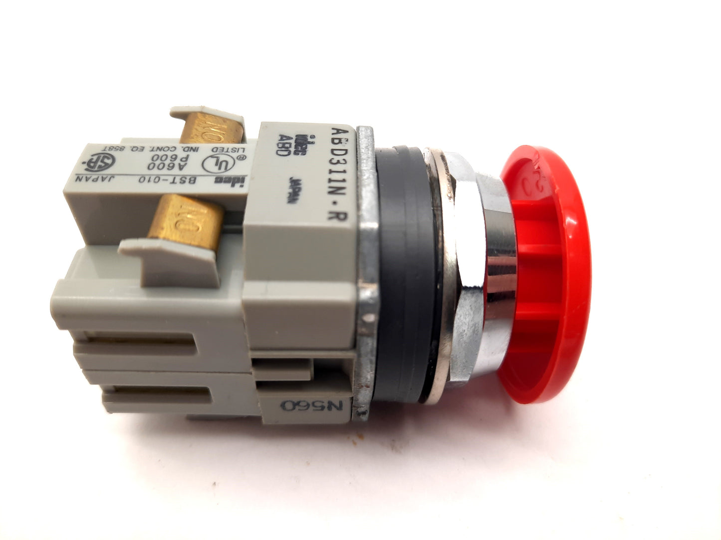 Used Idec ABD311N-R Mushroom Push Button Momentary N.O. BST-010 B.C. BST-001