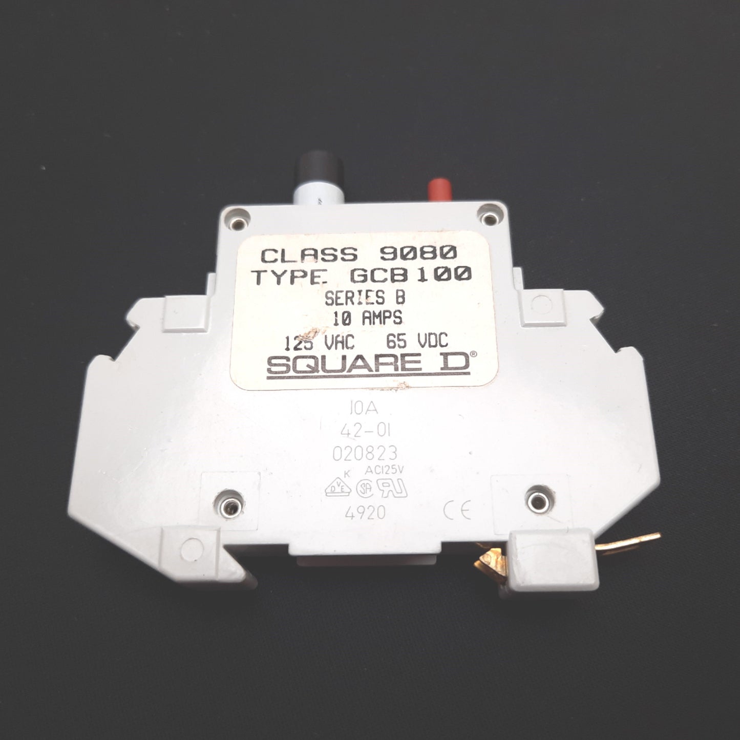 Used Lot of 3 Square D GCB100 Circuit Breaker, Series B, Rating: 10A 125VAC 65VDC
